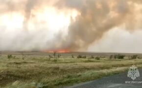 Степной пожар из Домбаровского района распространился в Ясненский округ